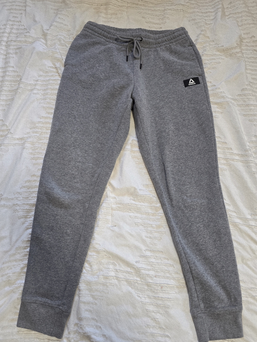 Reebok Gray Heather Joggers Size Medium Drawstring Athletic Sweatpants